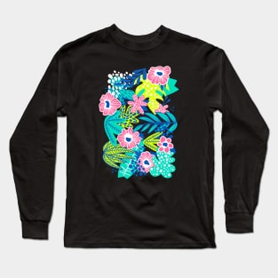 Jungle Flowers (transparent-01) Long Sleeve T-Shirt